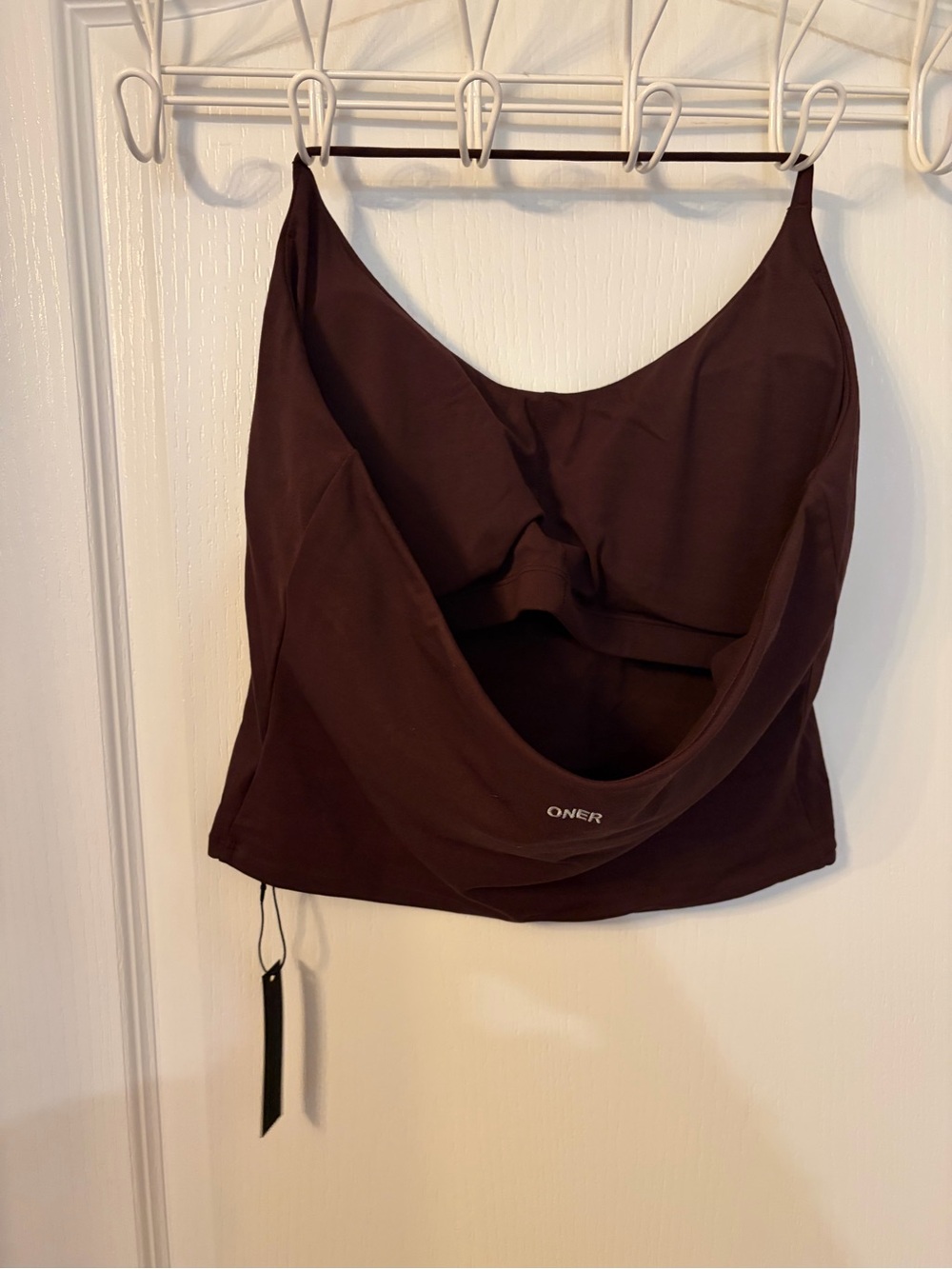 Oner Active Brown Scoop Neck Built-In Shelf Bra Camisole